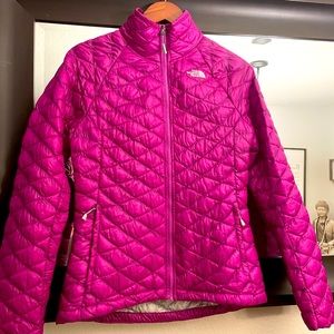 The North Face puffy jacket, orchid color, size small